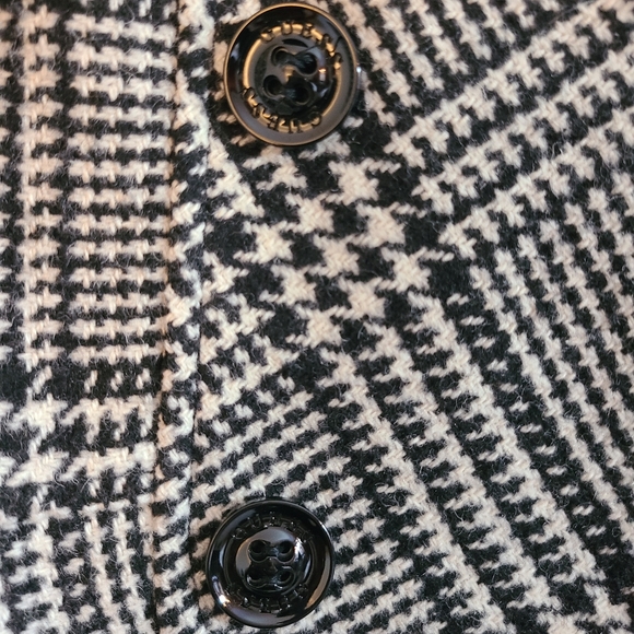 Guess houndstooth wool blend peacoat with pleather accents - Picture 8 of 14